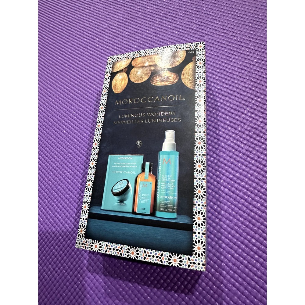 NWT Moroccanoil Luminous Wonders Set:hair treatment, leave in conditioner, mask